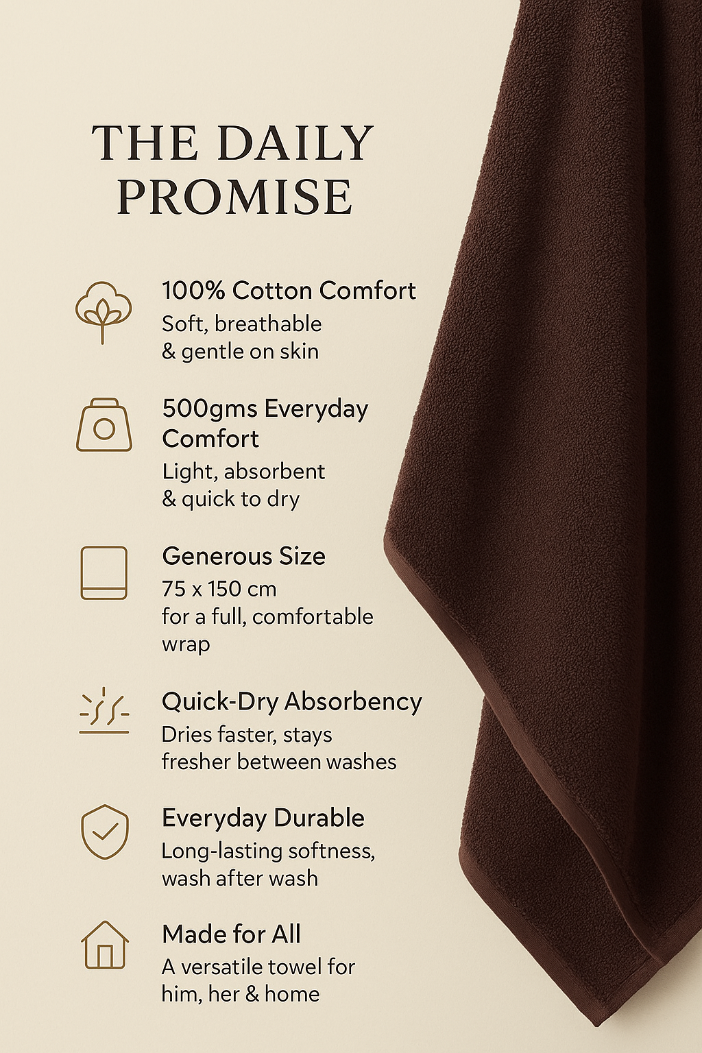 Daily: Everyday Bath Towel - Cocoa Noir
