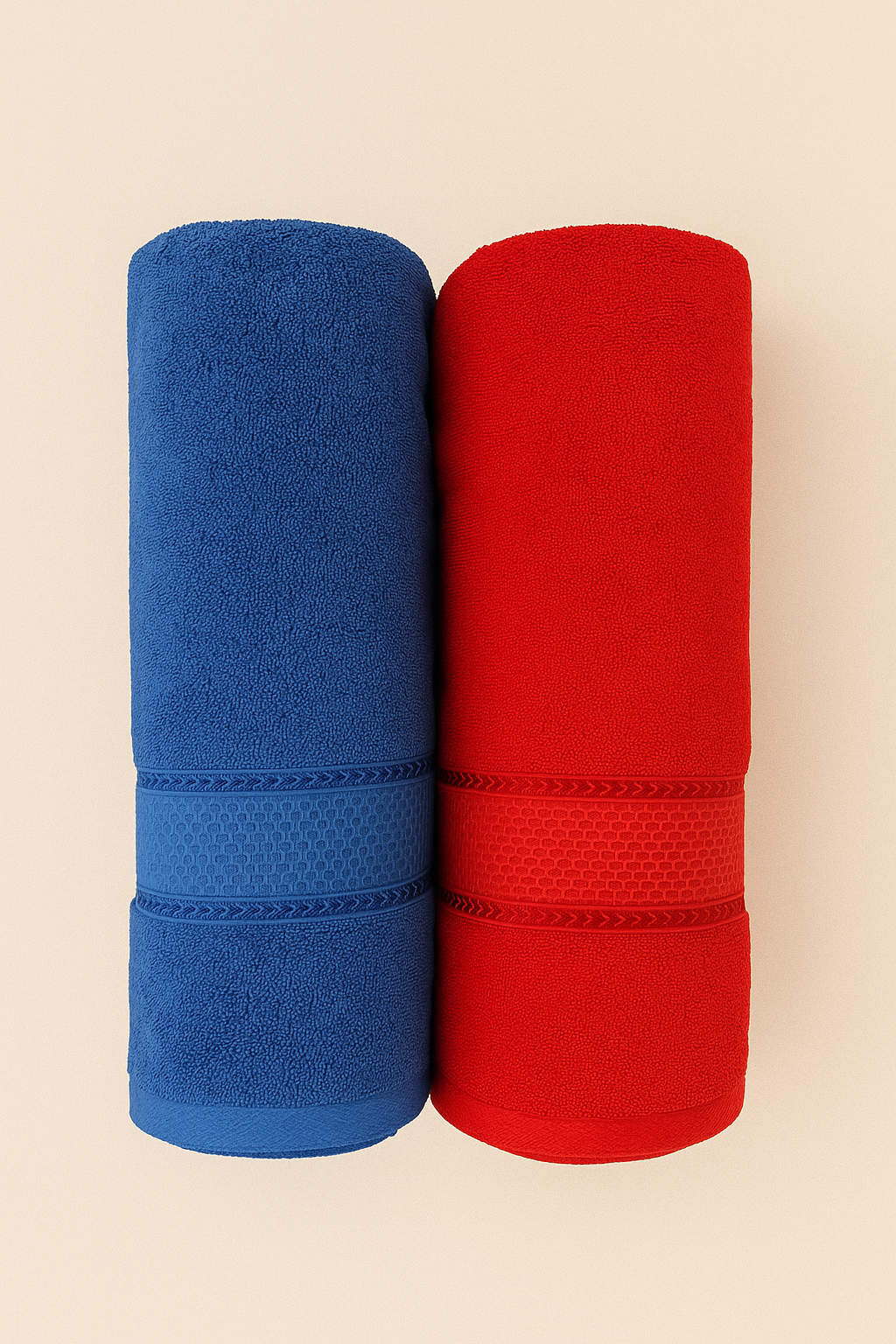 Aura Duos: Pack of 2 Luxury Bath Towels - Ocean Calm & Ruby Dusk