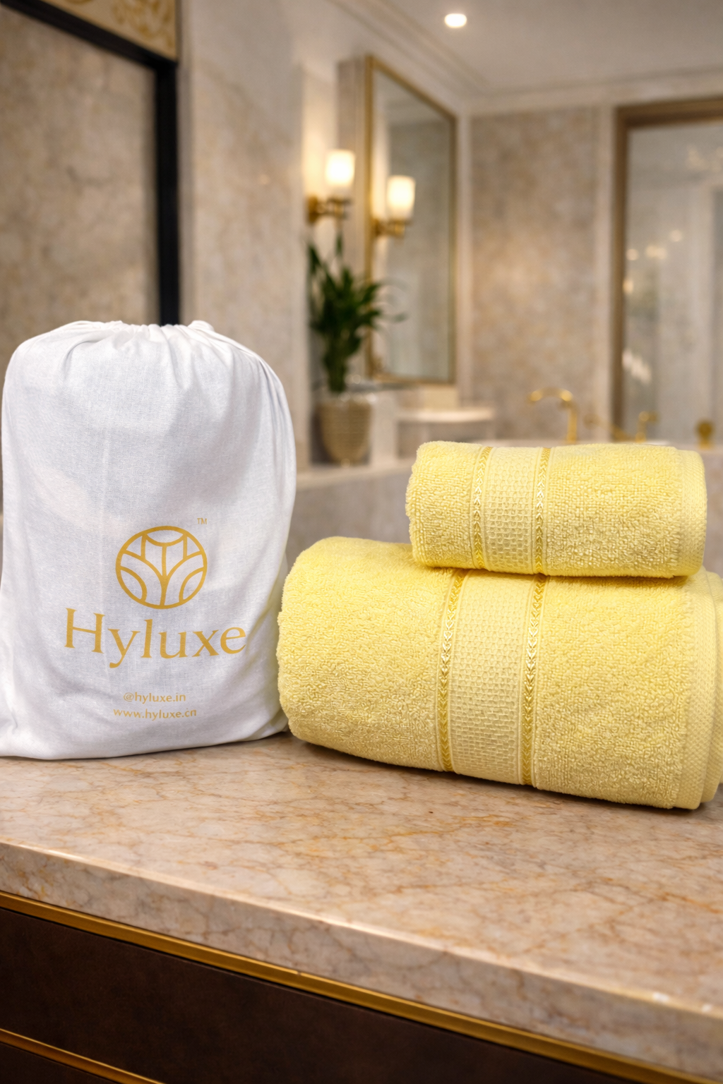 The Aura Ritual Set (Bath + Hand Towel) - Solar Tide