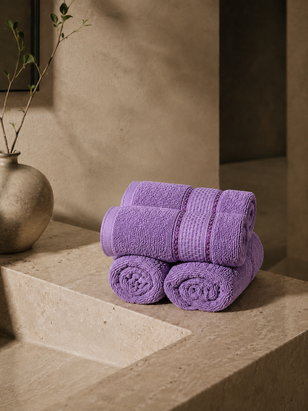 The Aura Hand Towel (Set of 4): Dusk Bloom