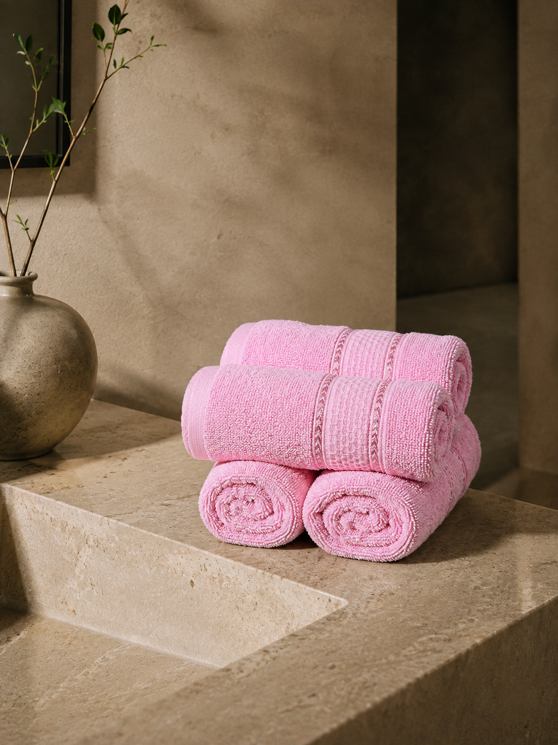 The Aura Hand Towel (Set of 4): Soft Blush