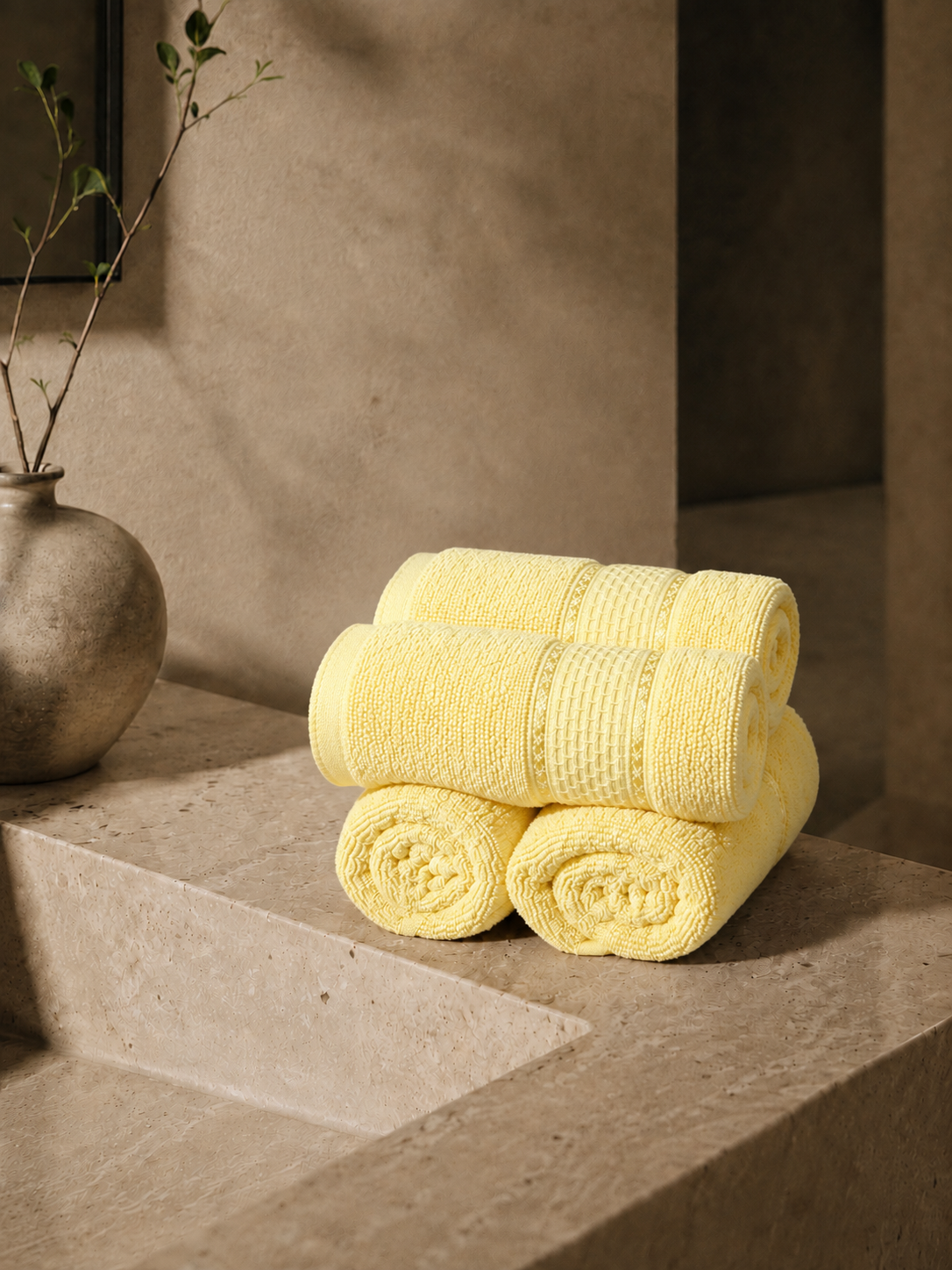 The Aura Hand Towel (Set of 4): Solar Tide