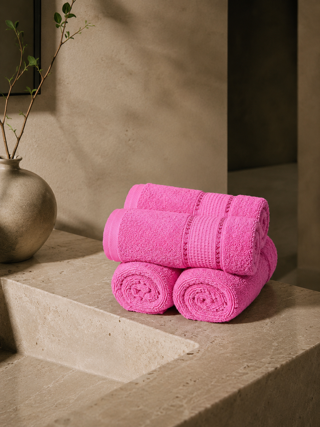 The Aura Hand Towel (Set of 4): Petal Haze
