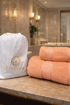 The Aura Ritual Set (Bath + Hand Towel) - Coral Bloom