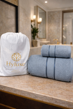 The Aura Ritual Set (Bath + Hand Towel) - Stone Cloud