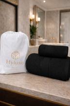 The Aura Ritual Set (Bath + Hand Towel) - Dark Onyx