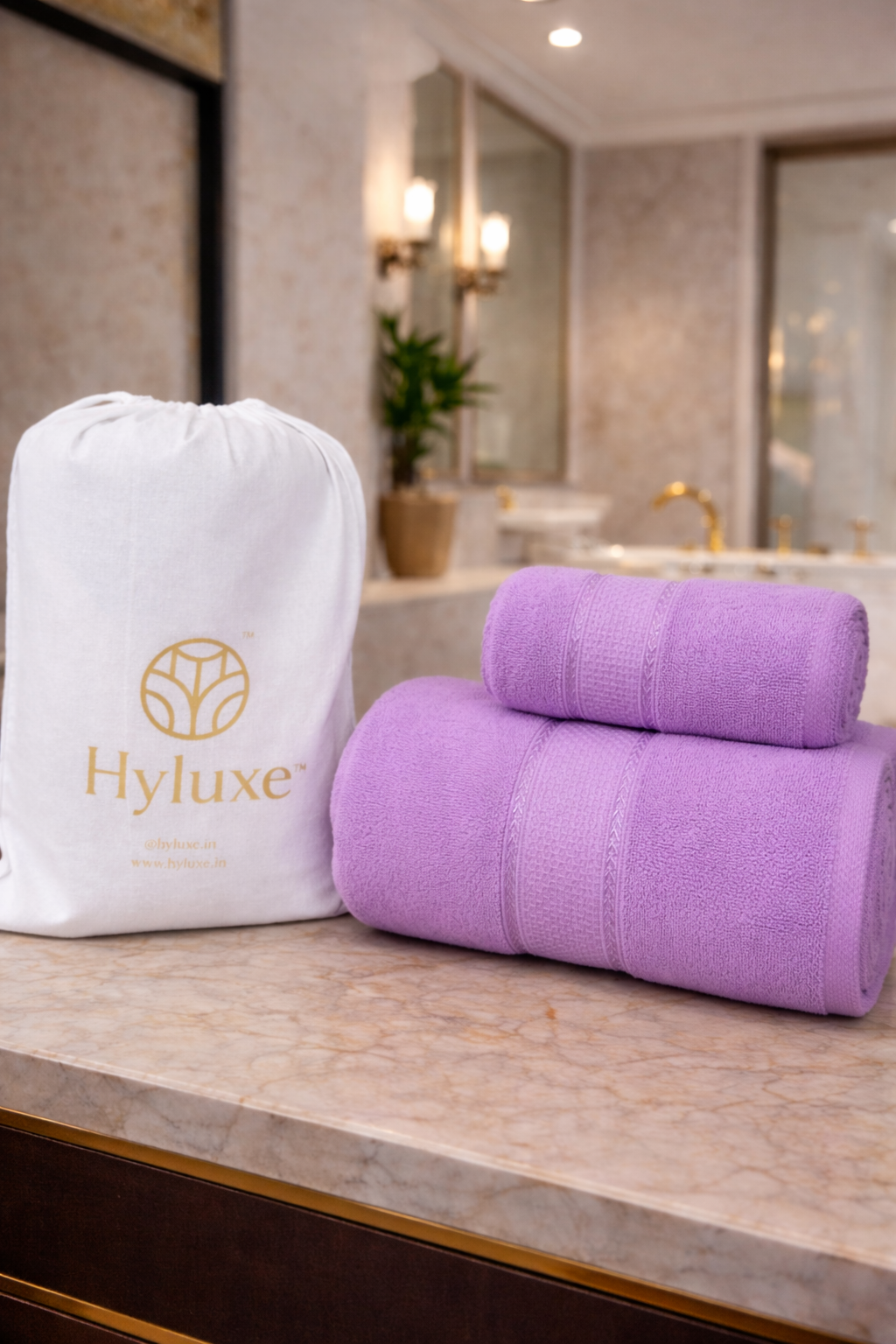 The Aura Ritual Set (Bath + Hand Towel) - Dusk Bloom