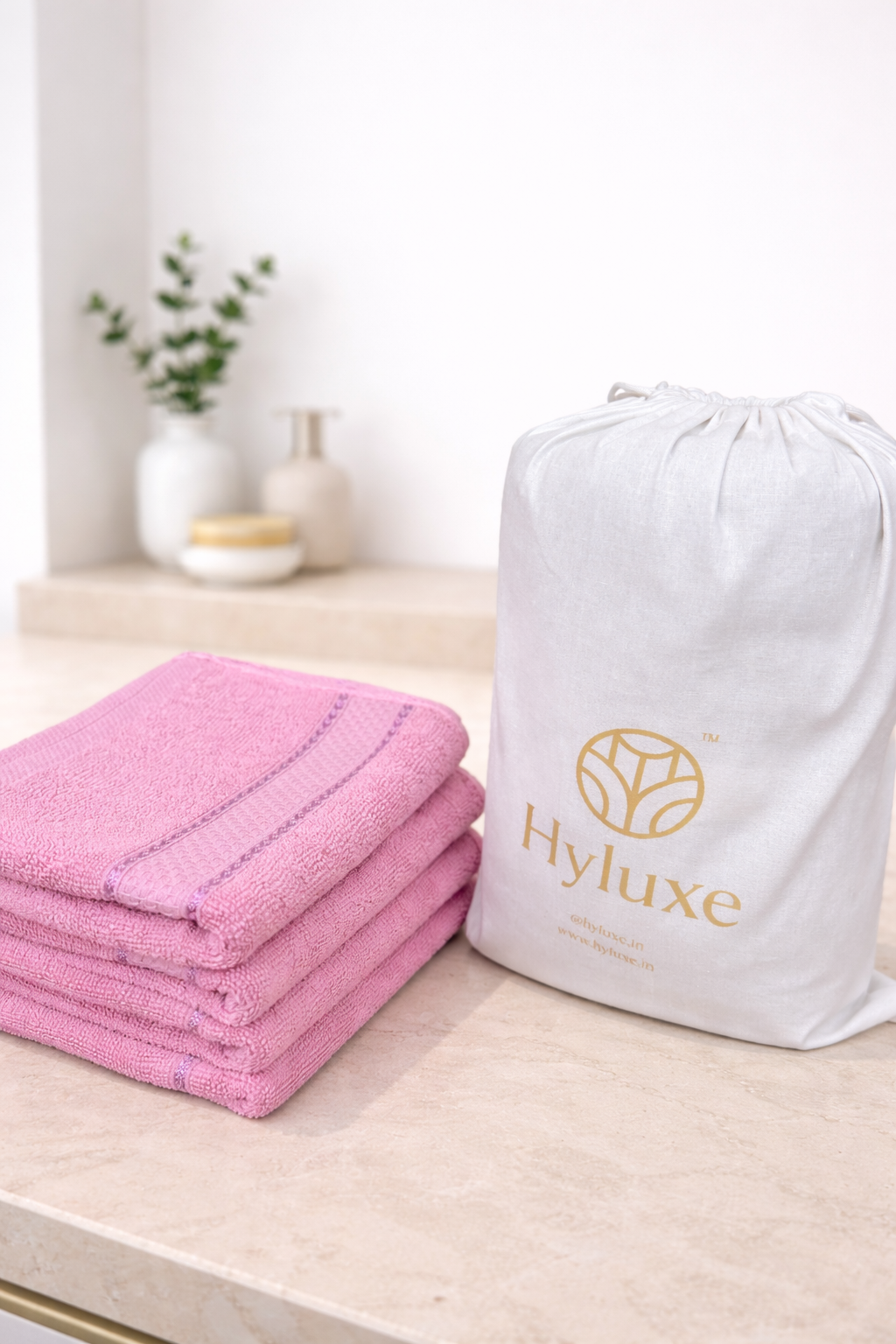 The Aura Hand Towel (Set of 4): Rose Clay