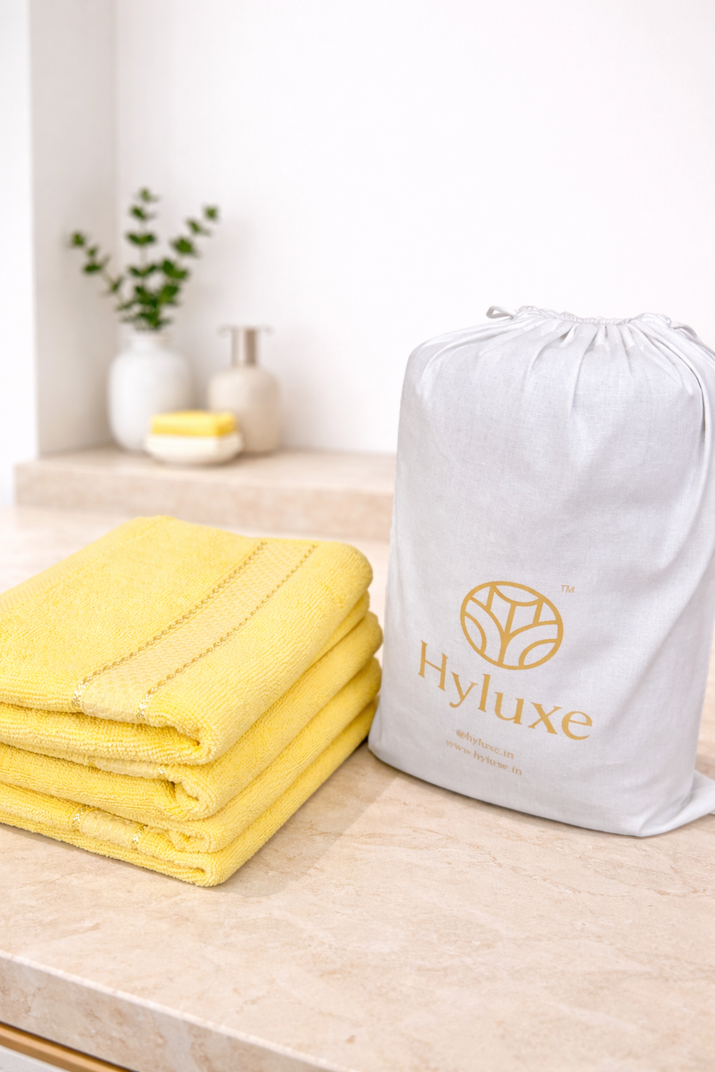 The Aura Hand Towel (Set of 4): Solar Tide