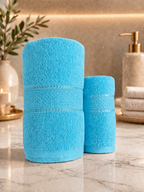 The Aura Ritual Set (Bath + Hand Towel) - Aqua Mist