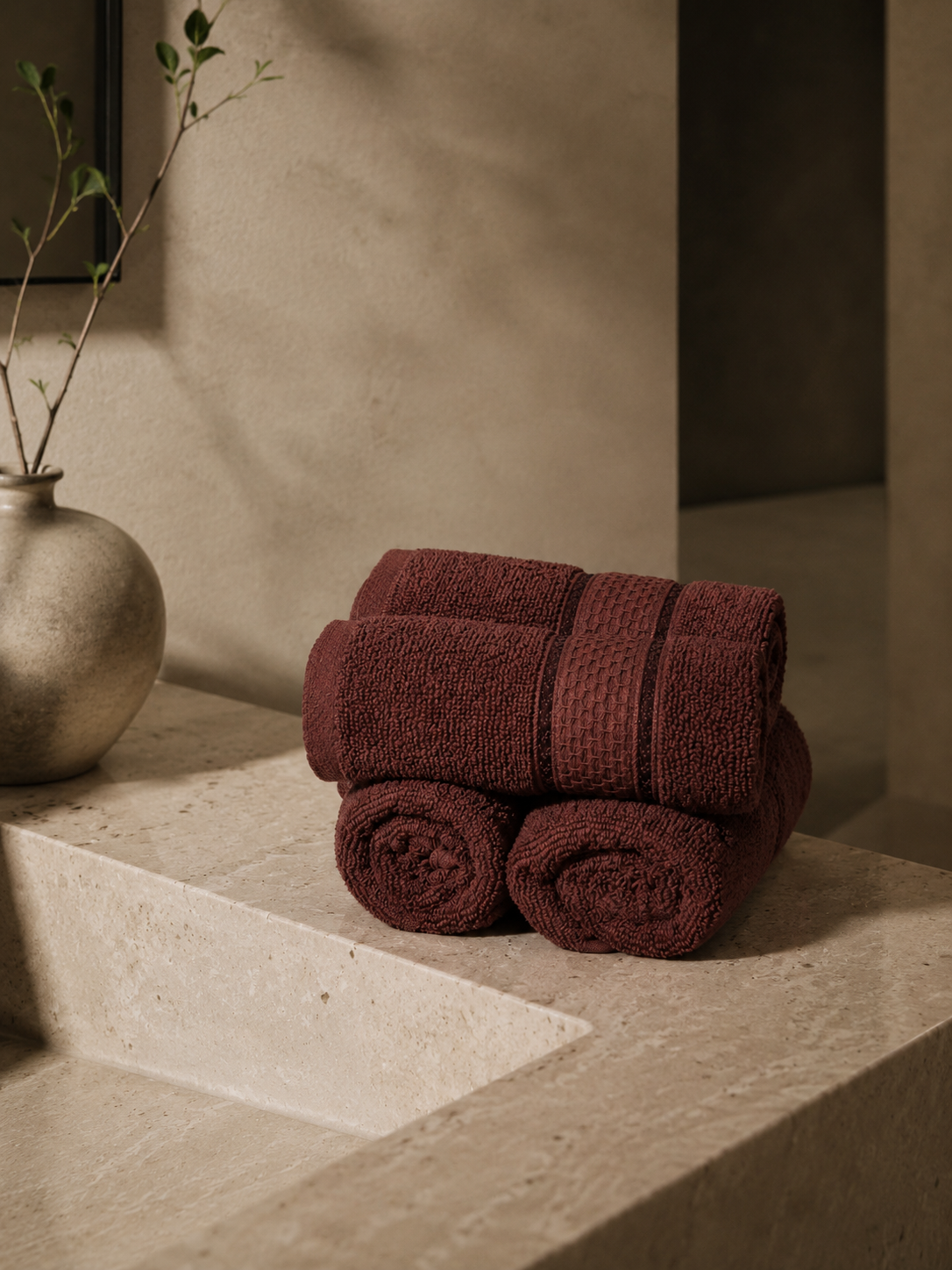 The Aura Hand Towel (Set of 4):  Mocha Dust