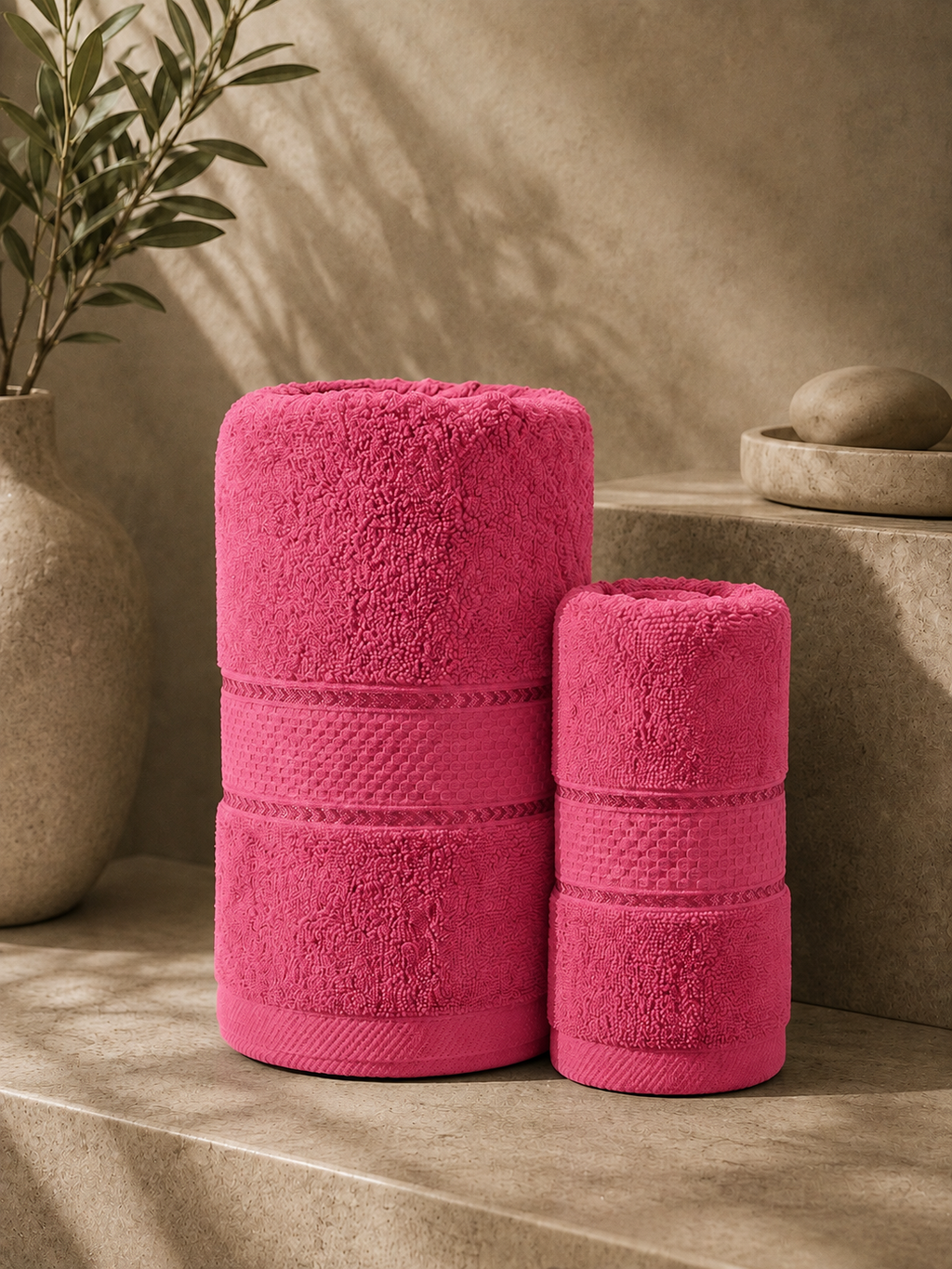 The Aura Ritual Set (Bath + Hand Towel) - Petal Haze