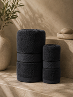 The Aura Ritual Set (Bath + Hand Towel) - Dark Onyx