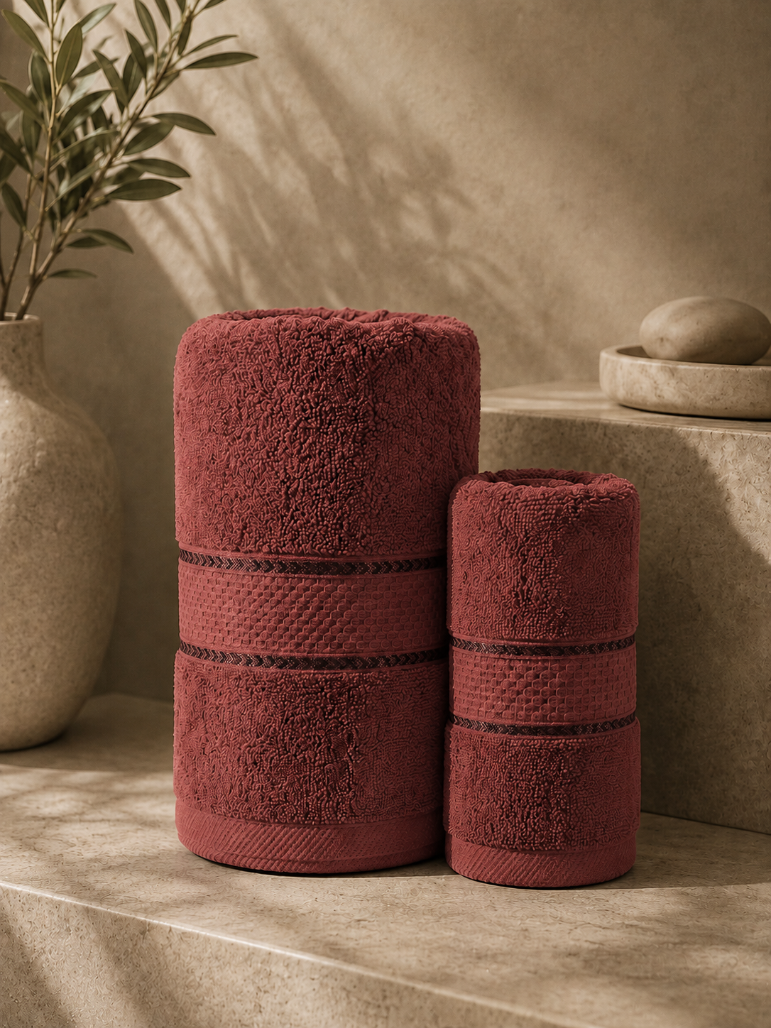 The Aura Ritual Set (Bath + Hand Towel) - Mocha Dust