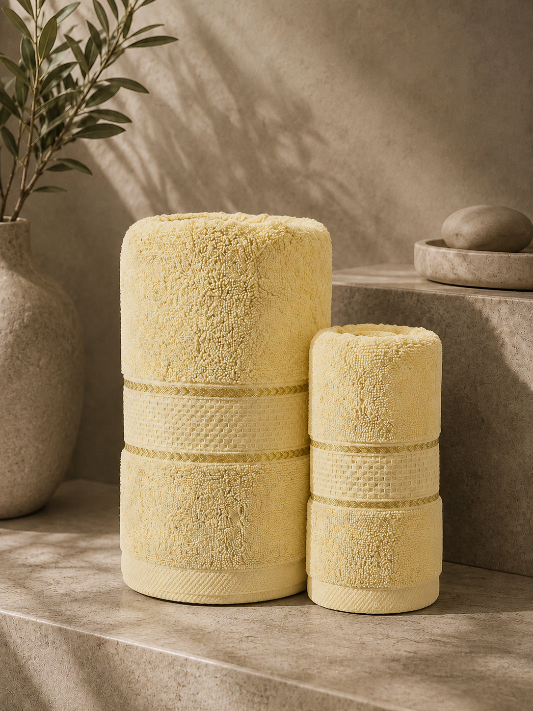 The Aura Ritual Set (Bath + Hand Towel) - Solar Tide