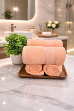 The Aura Hand Towel (Set of 4): Coral Bloom