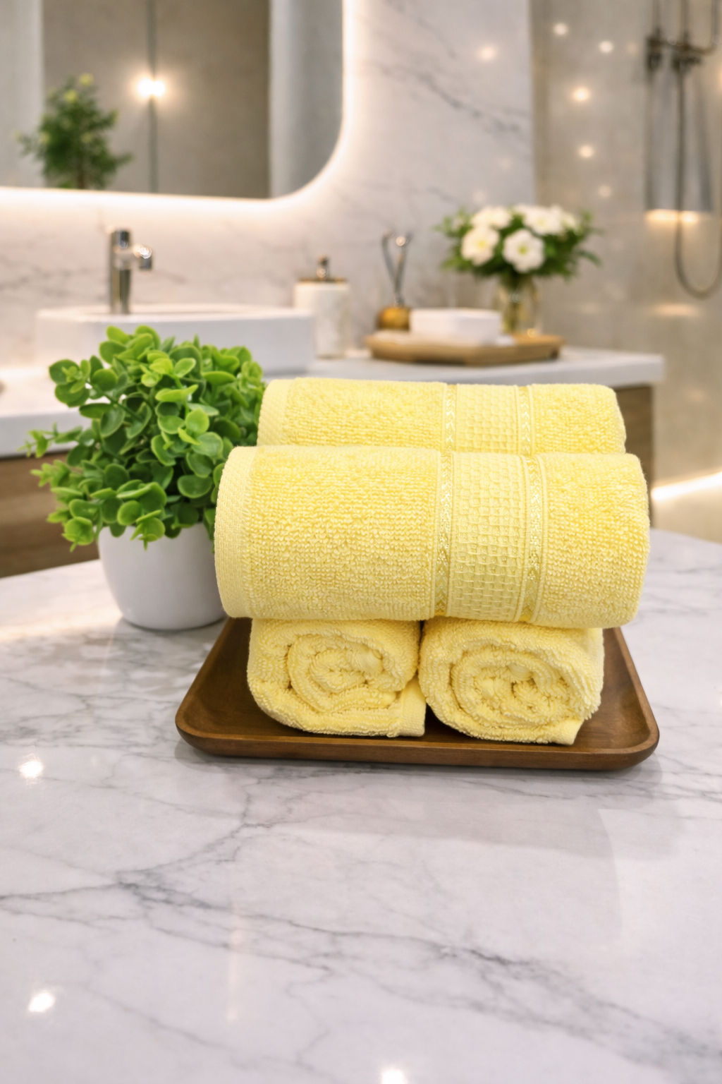 The Aura Hand Towel (Set of 4): Solar Tide