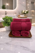 The Aura Hand Towel (Set of 4): Crimson Depth