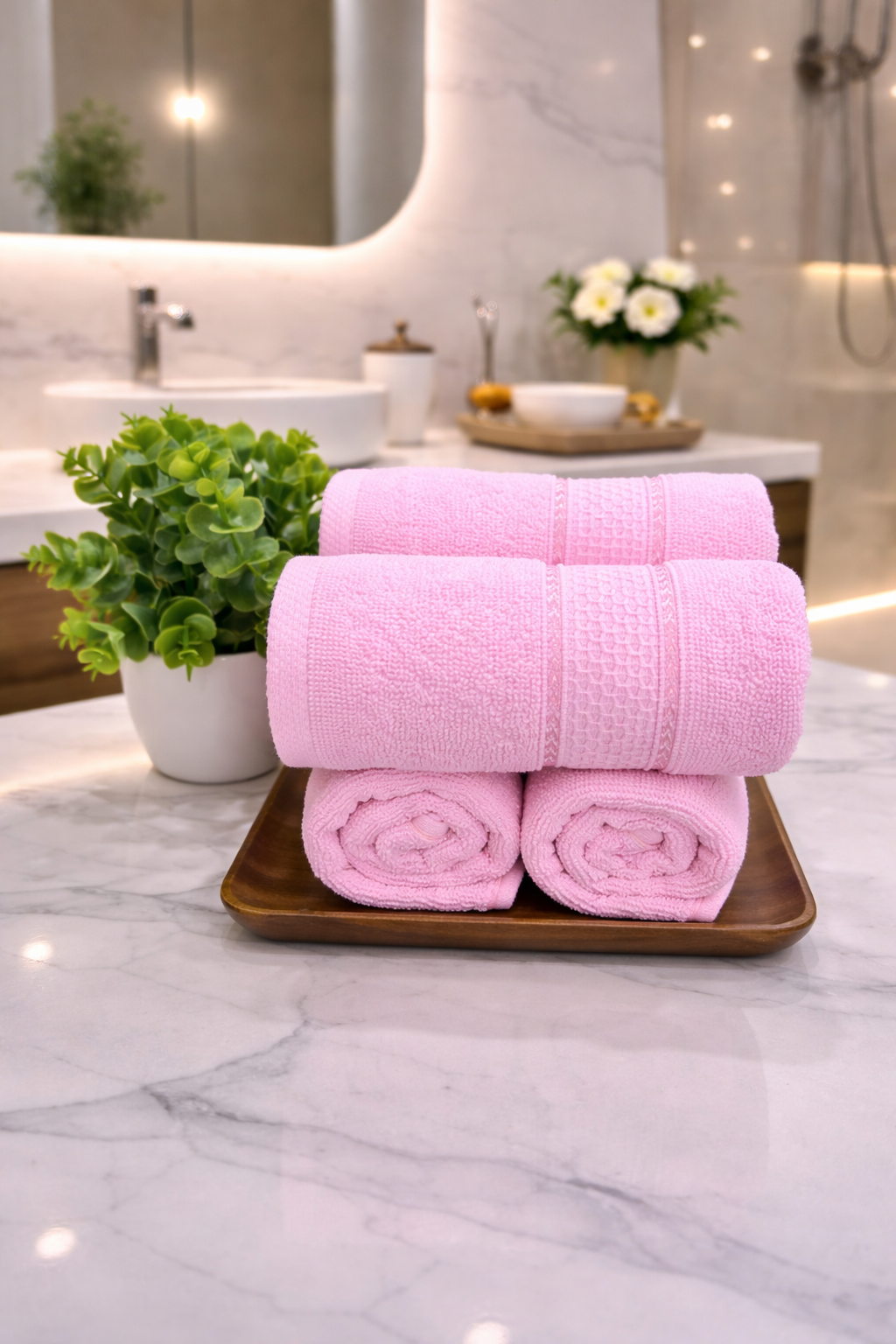 The Aura Hand Towel (Set of 4): Soft Blush