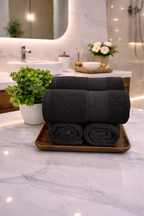 The Aura Hand Towel (Set of 4): Dark Onyx