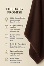 Daily: Everyday Bath Towel - Cocoa Noir