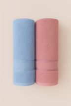 Aura Duos: Pack of 2 Luxury Bath Towels - Sky Drift & Rose Clay