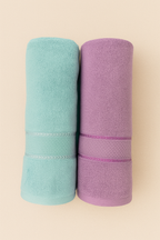 Aura Duos: Pack of 2 Luxury Bath Towels - Aqua Mist & Dusk Bloom