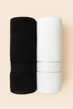 Aura Duos: Pack of 2 Luxury Bath Towels - Night Fold and Snow Fall